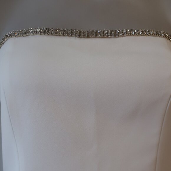 NWT Women Generation Love White Rhinestone Joelle Crystal Strapless Dress 8 - Picture 5 of 15